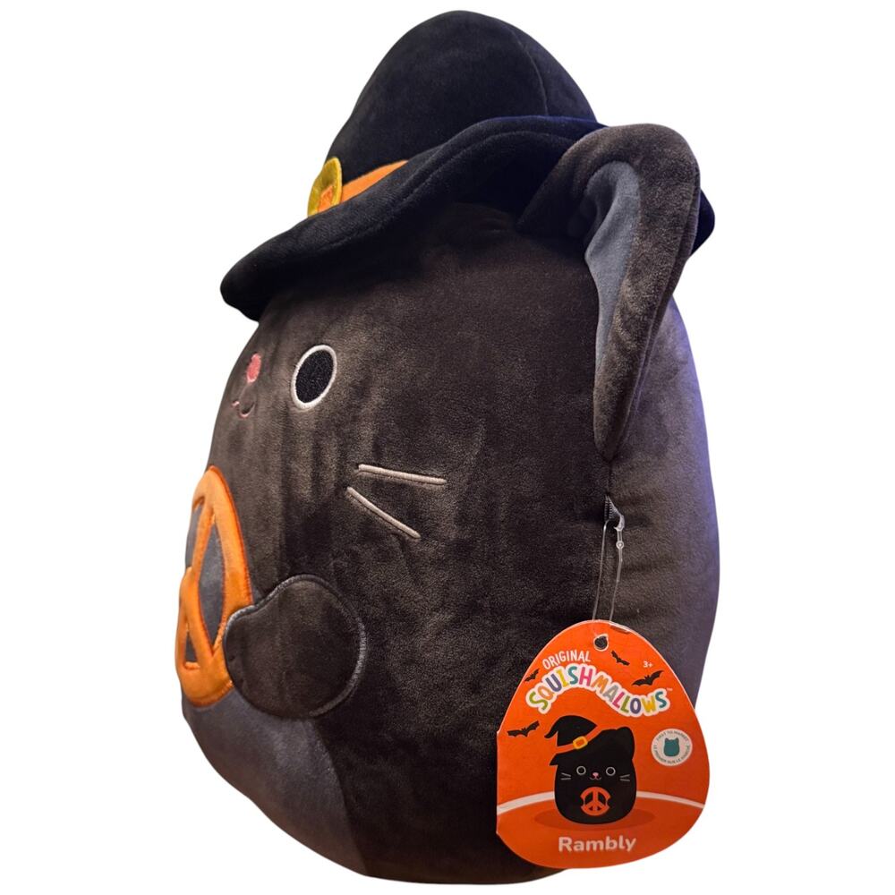 SQUISHMALLOWS Rambly Crafty Witch Cat Black Orange Halloween Squad Peace - Picture 3 of 9